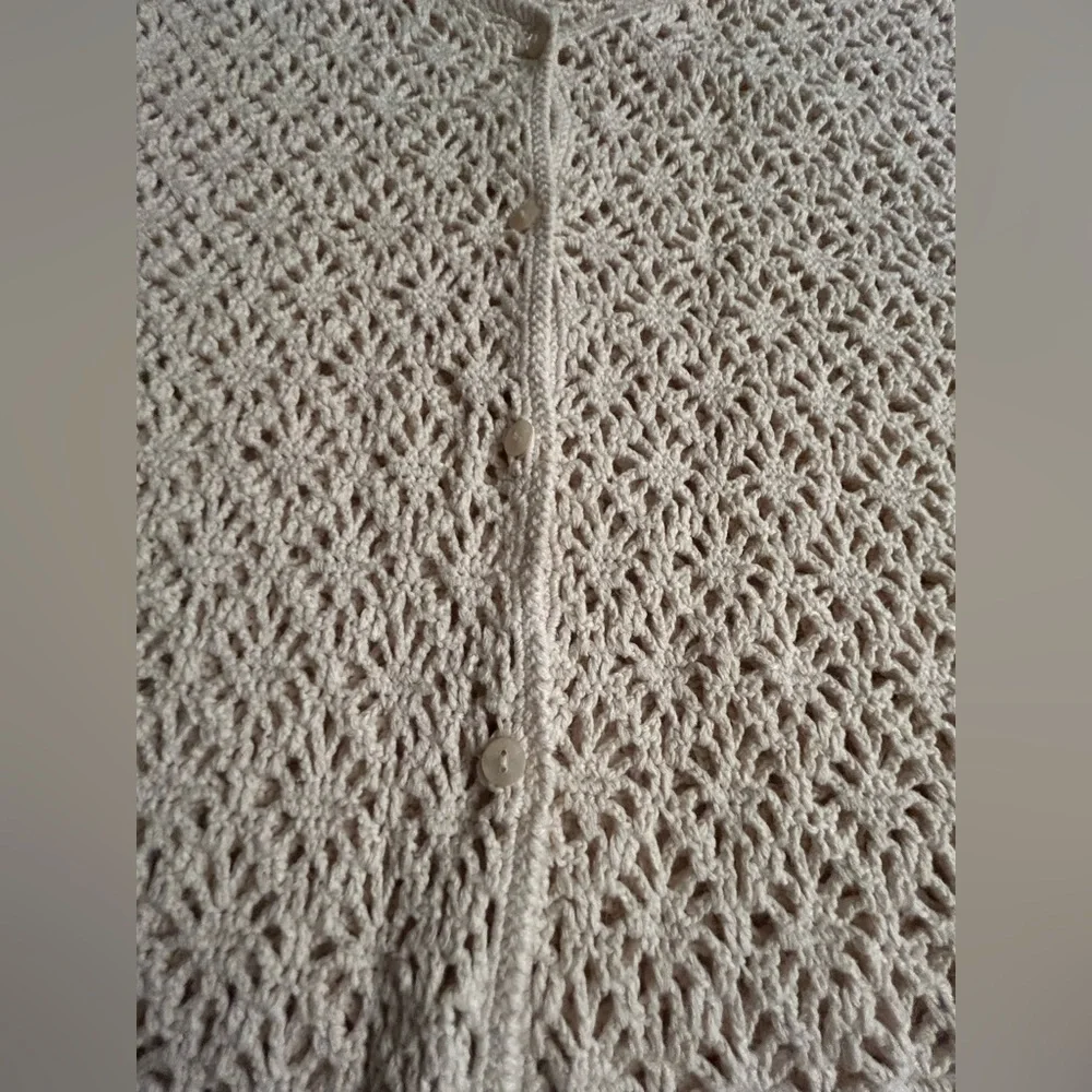 Vintage Northern Reflections Cream Open-Knit Cardigan - Picture 13 of 15